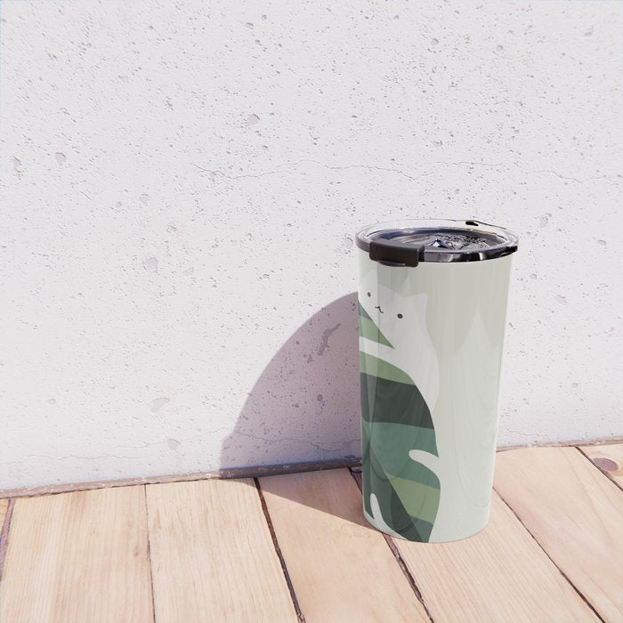Cat and Plant 12B Travel Mug Gallery Image 4