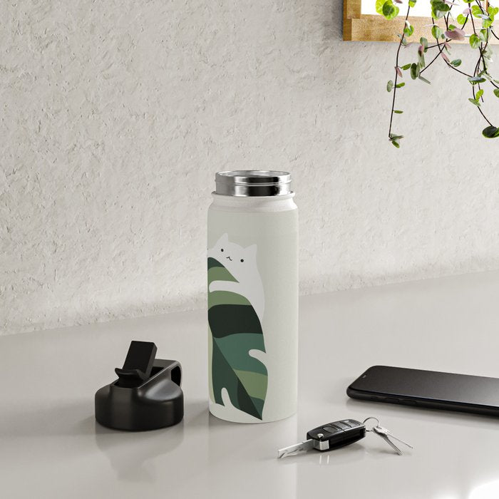Cat and Plant 12B Water Bottle Gallery Image 4