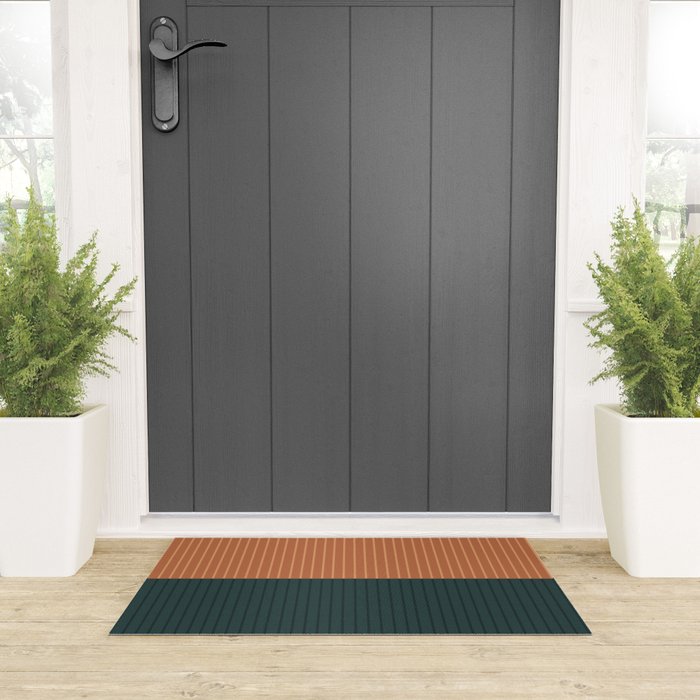 Color Block Lines XIX Welcome Mat Gallery Image 3