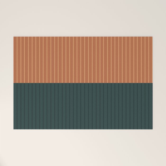 Color Block Lines XIX Welcome Mat Gallery Image 1