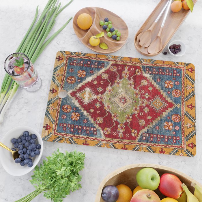 Çal Southwest Anatolian Rug Print Cutting Board Gallery Image 2