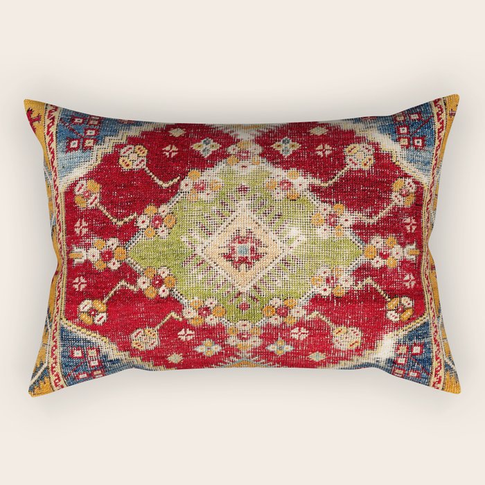 Çal Southwest Anatolian Rug Print Rectangular Pillow Gallery Image 2