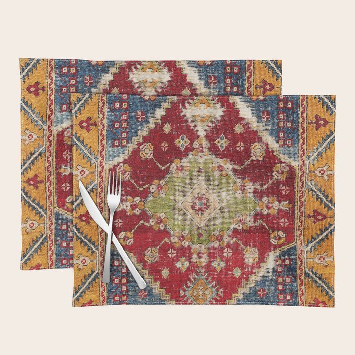 Çal Southwest Anatolian Rug Print Placemat Gallery Image 1