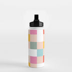 Playful Summer Gingham Check pattern Water Bottle Gallery Image 2
