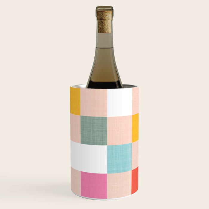 Playful Summer Gingham Check pattern Wine Chiller Gallery Image 3