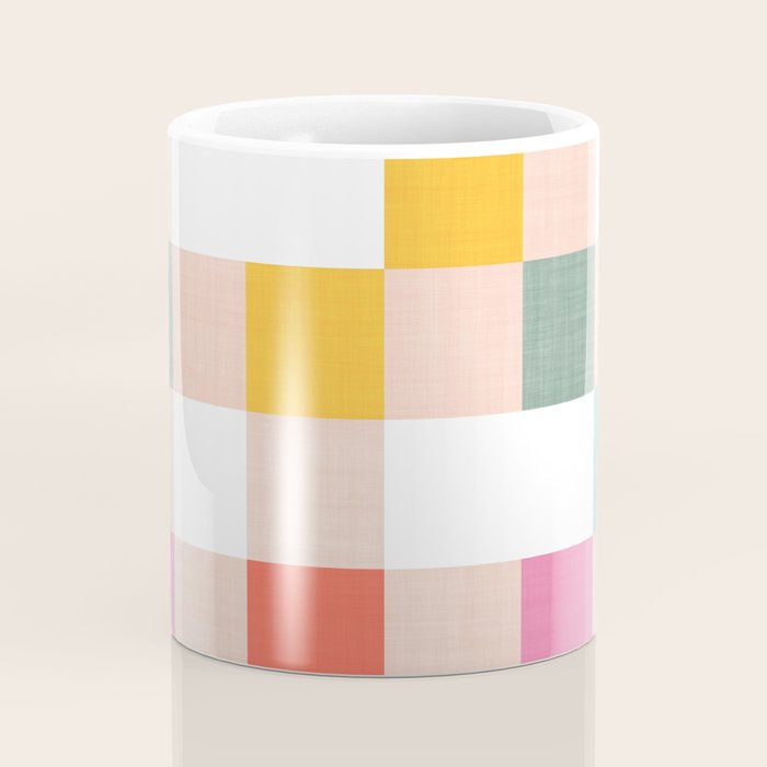 Playful Summer Gingham Check pattern Coffee Mug Gallery Image 4