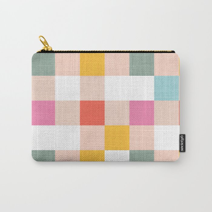 Playful Summer Gingham Check pattern Carry All Pouch Gallery Image 1
