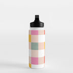 Playful Summer Gingham Check pattern Water Bottle Gallery Image 3