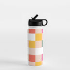 Playful Summer Gingham Check pattern Water Bottle Gallery Image 1