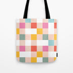 Playful Summer Gingham Check pattern Tote Bag Gallery Image 1