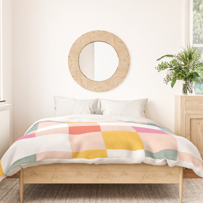 Playful Summer Gingham Check pattern Duvet Cover Gallery Image 3
