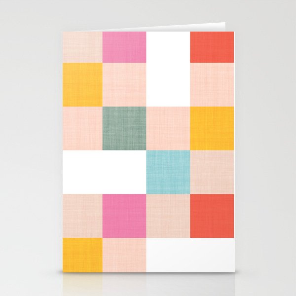 Playful Summer Gingham Check pattern Stationery Card Gallery Image 1