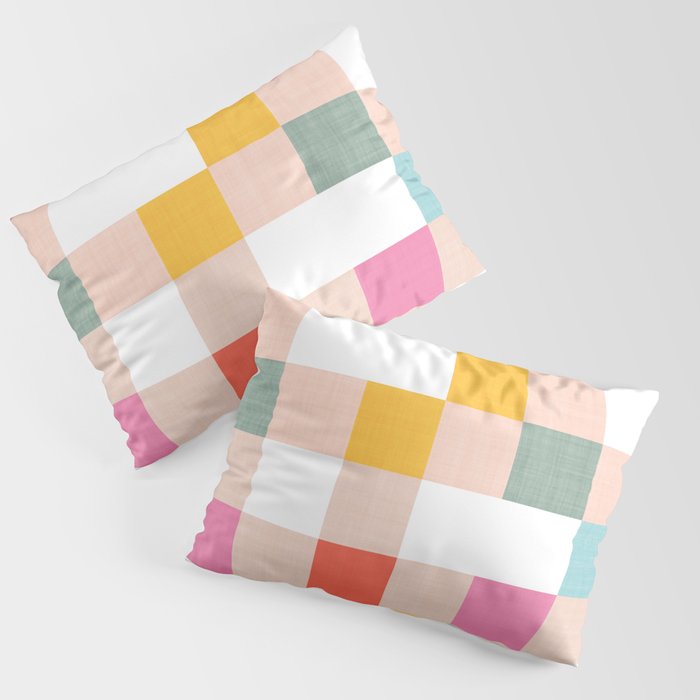 Playful Summer Gingham Check pattern Pillow Sham Gallery Image 3