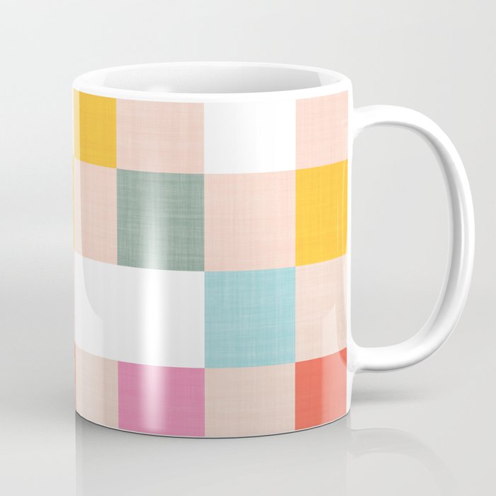 Playful Summer Gingham Check pattern Coffee Mug Gallery Image 1