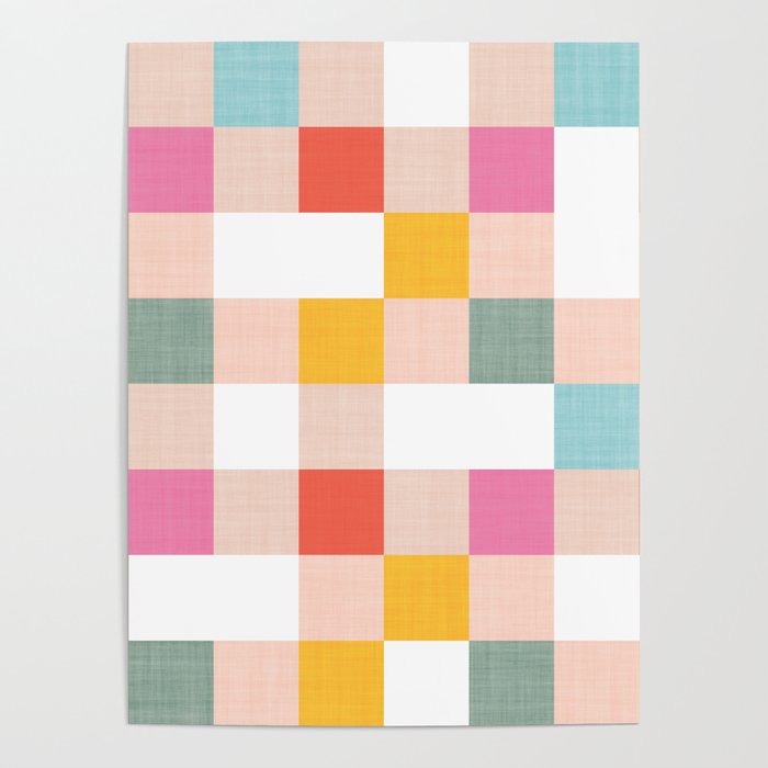 Playful Summer Gingham Check pattern Poster Gallery Image 1