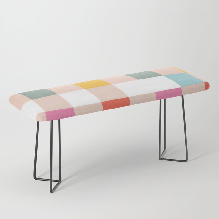 Playful Summer Gingham Check pattern Bench Gallery Image 1