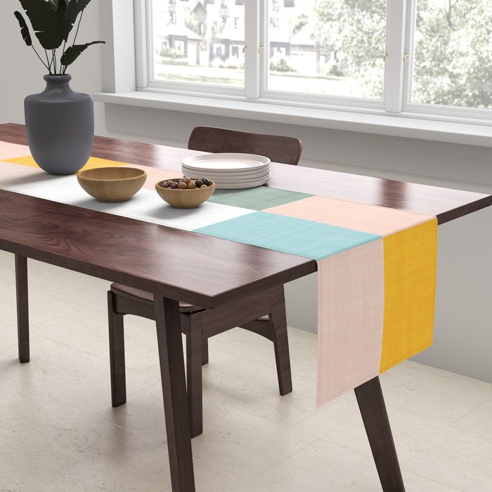Playful Summer Gingham Check pattern Table Runner Gallery Image 2