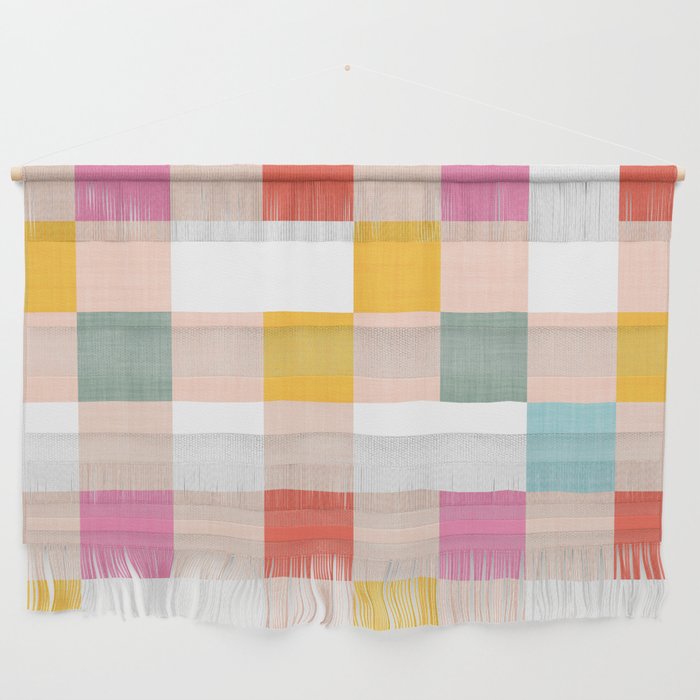 Playful Summer Gingham Check pattern Wall Hanging Gallery Image 1