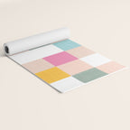 Playful Summer Gingham Check pattern Yoga Mat Gallery Image 2