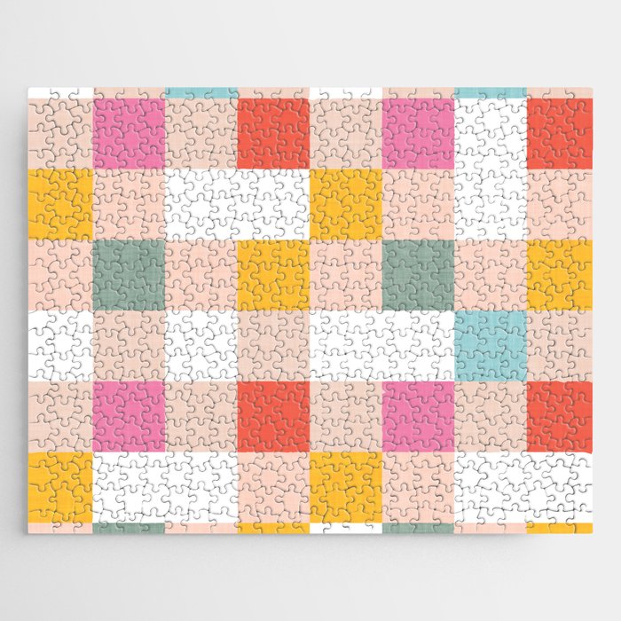 Playful Summer Gingham Check pattern Jigsaw Puzzle Gallery Image 1