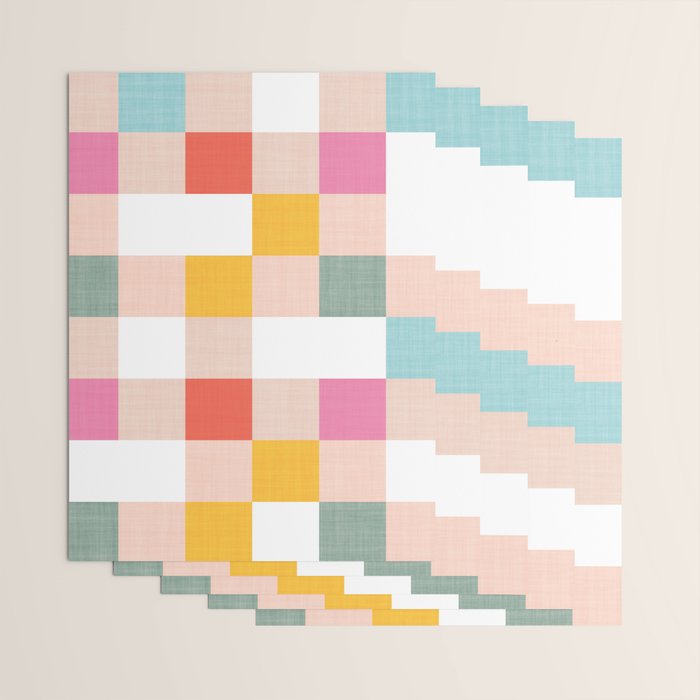 Playful Summer Gingham Check pattern Wrapping Paper Gallery Image 3
