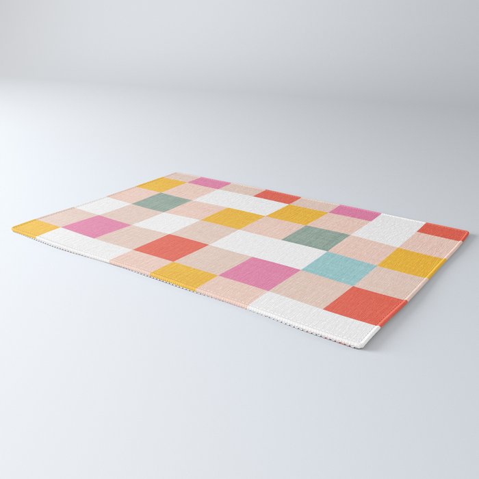 Playful Summer Gingham Check pattern Rug Gallery Image 3