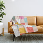 Playful Summer Gingham Check pattern Throw Blanket Gallery Image 1