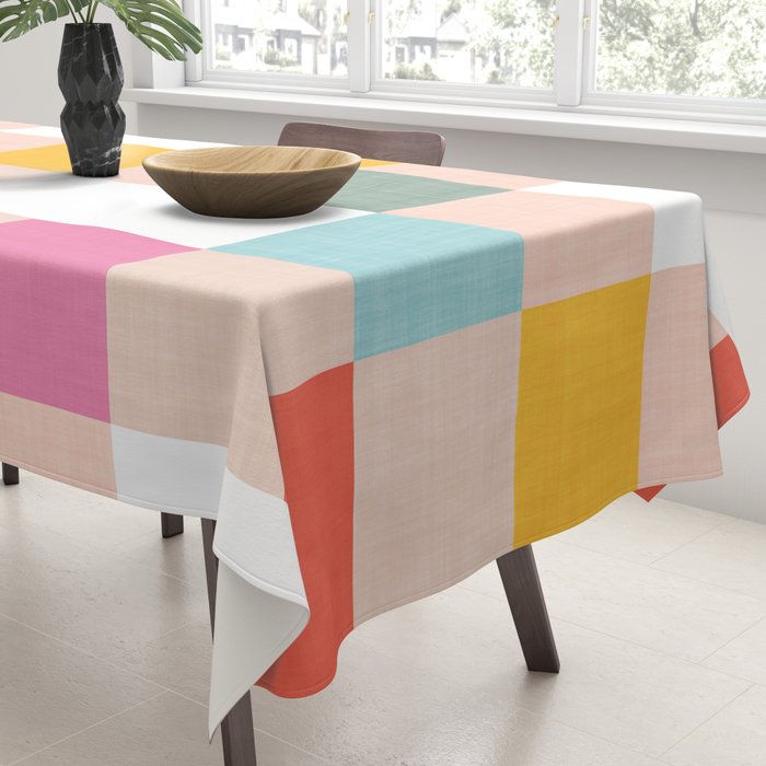 Playful Summer Gingham Check pattern Tablecloth Gallery Image 3