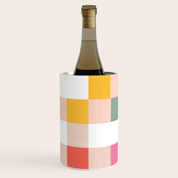 Playful Summer Gingham Check pattern Wine Chiller Gallery Image 1