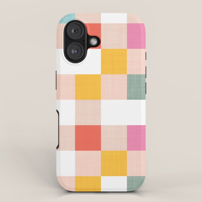 Playful Summer Gingham Check pattern iPhone Case Gallery Image 1