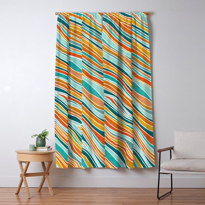 Colorful Summer Stripes Window Curtain Gallery Image 1