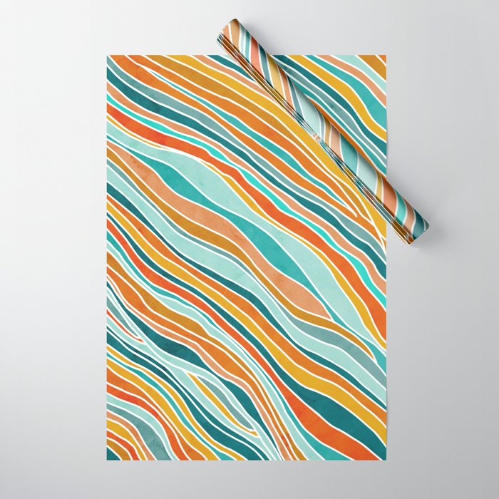 Colorful Summer Stripes Wrapping Paper Gallery Image 1