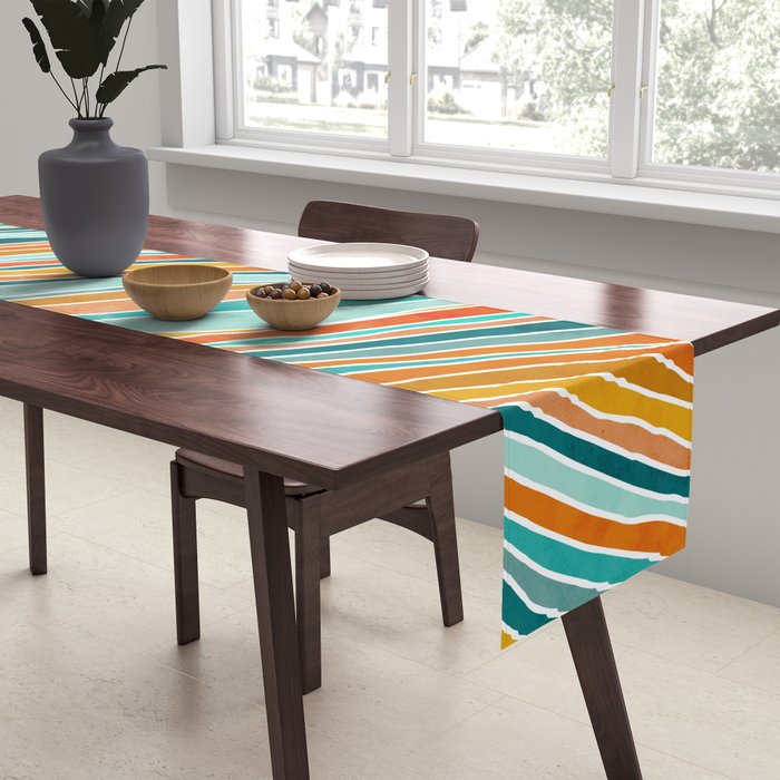 Colorful Summer Stripes Table Runner Gallery Image 2