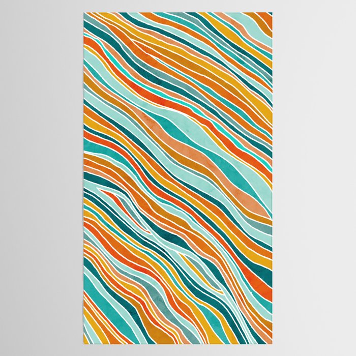 Colorful Summer Stripes Tablecloth Gallery Image 2