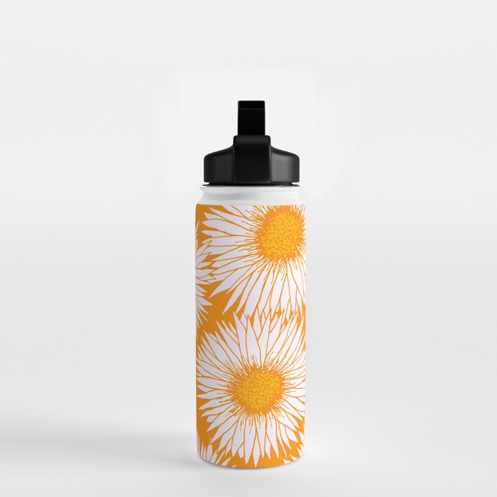 Orange and White Sunflowers Water Bottle Gallery Image 2