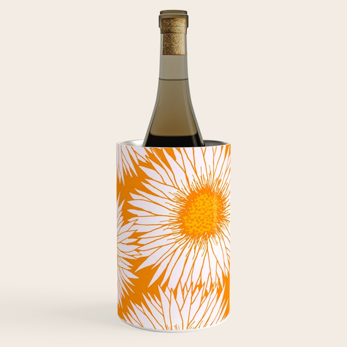Orange and White Sunflowers Wine Chiller Gallery Image 3