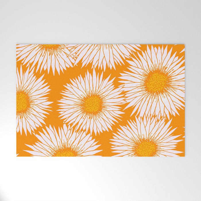 Orange and White Sunflowers Welcome Mat Gallery Image 1
