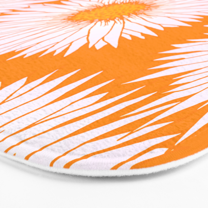 Orange and White Sunflowers Bath Mat Gallery Image 3