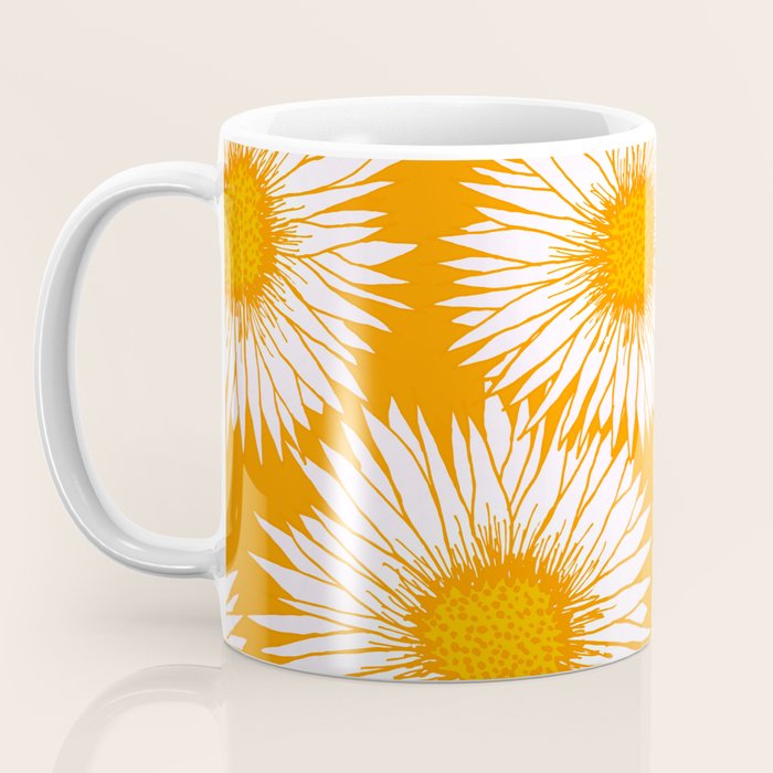 Orange and White Sunflowers Coffee Mug Gallery Image 3