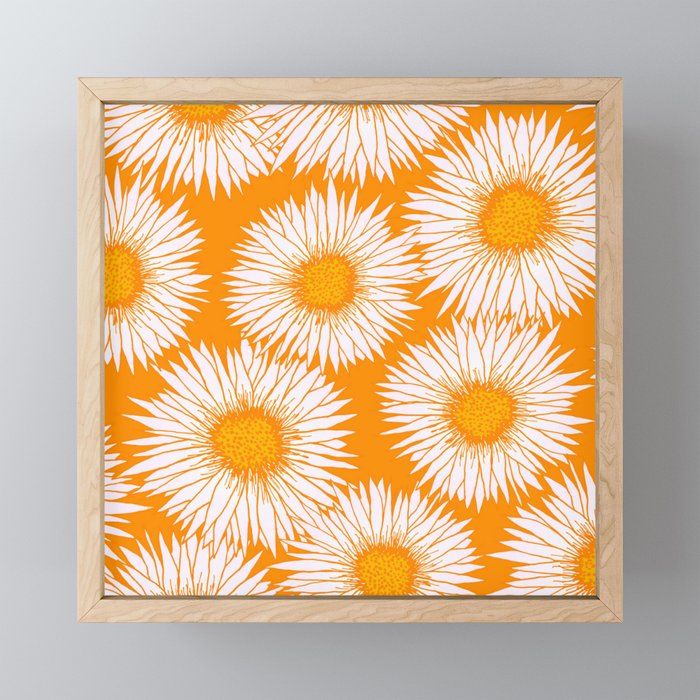 Orange and White Sunflowers Mini Art Print Gallery Image 1