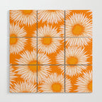 Orange and White Sunflowers Wood Wall Art Gallery Image 1