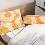 Orange and White Sunflowers Pillow Sham Gallery Image 2