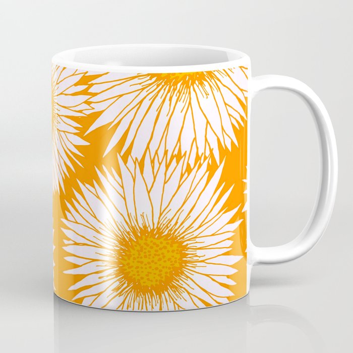 Orange and White Sunflowers Coffee Mug Gallery Image 1