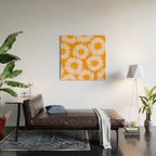 Orange and White Sunflowers Wood Wall Art Gallery Image 2
