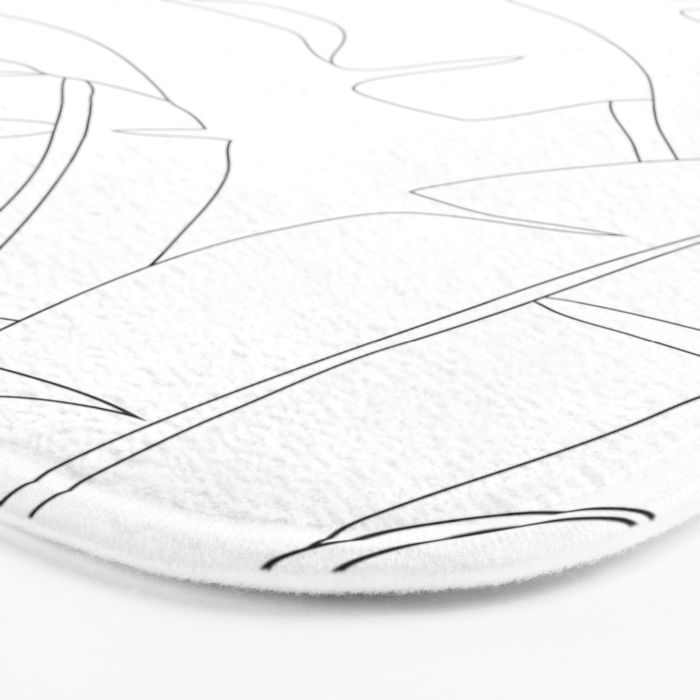 Minimal Line Art Banana Leaves Bath Mat Gallery Image 3