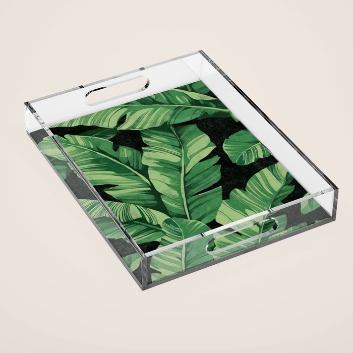 Tropical banana leaves II Acrylic Tray Gallery Image 1