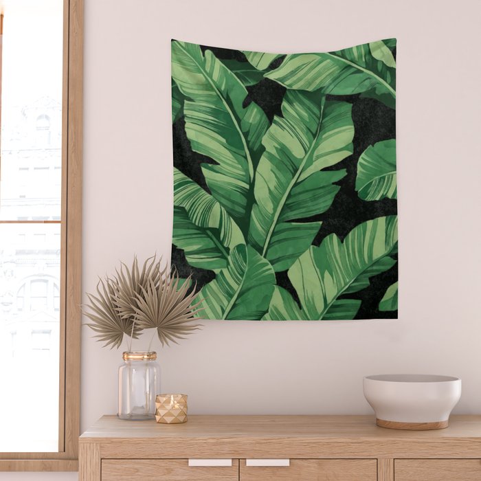 Tropical banana leaves II Wall Tapestry Gallery Image 2
