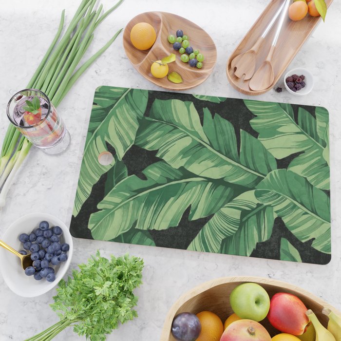 Tropical banana leaves II Cutting Board Gallery Image 2