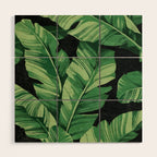 Tropical banana leaves II Wood Wall Art Gallery Image 1