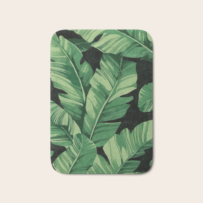 Tropical banana leaves II Bath Mat Gallery Image 1